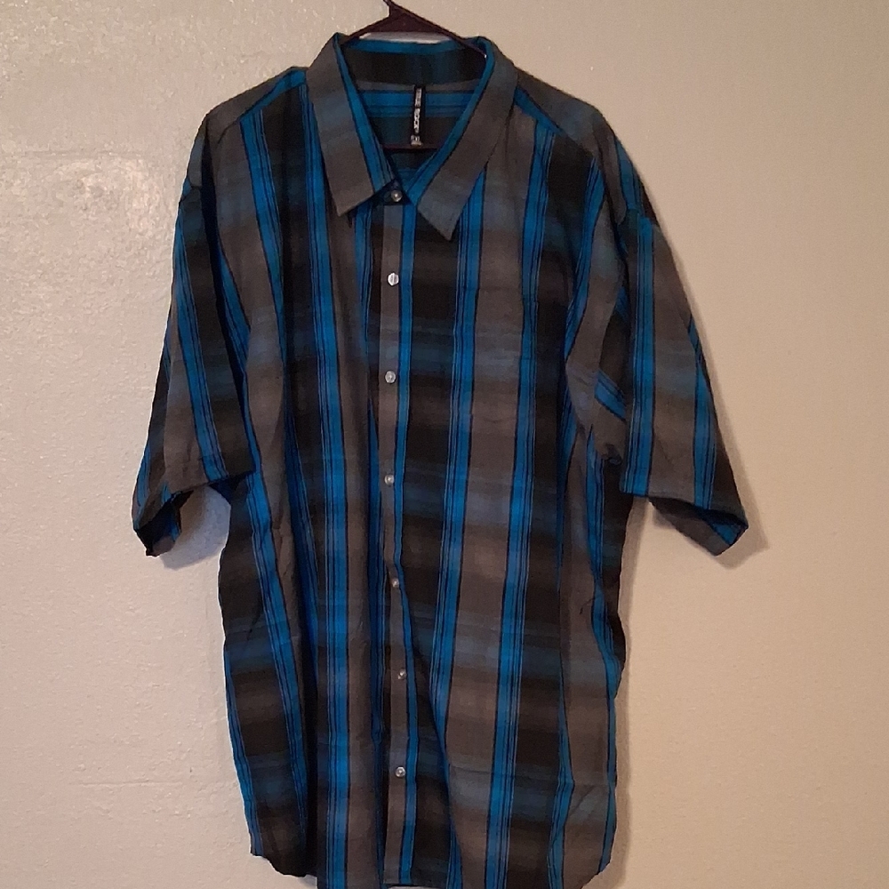 TRUE ROCK Blue and Black Striped Shirt